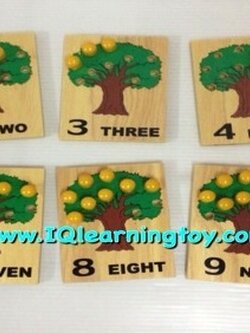 แผ่นไม้ปักหมุดต้นไม้สอนเรื่องจำนวนนับ 1-10 เพื่อฝึกเชาว์ และวัดความเข้าใจเรื่องตัวเลขและการเรียนรู้จำนวนนับ 1-10 ของเด็กๆ ส่งฟรี