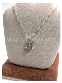 จี้อักษร H ฝังเพชรสวิส