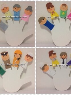 หุ่นนิ้วมือชุดครอบครัวและอาชีพต่างๆ 1 ชุดมีหุ่นนิ้วจำนวน 16 ตัว (งานฝีมือ Handcrafts ) มาพร้อมชุดเก็บหุ่นนิ้ว กันน้ำ กันฝุ่น อย่างดี ส่งฟรีค่ะ