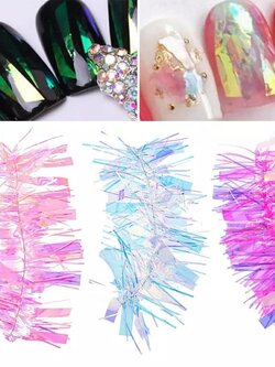 แผ่นออโรร่า แผ่นกระจกแต่งเล็บ ฟอยล์แต่งเล็บ