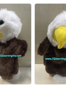 หุ่นมือหัวสัตว์รูปนกอินทรีย์ ขนนุ่มมาก ใช้เป็นสื่อการสอนสำหรับเด็ก