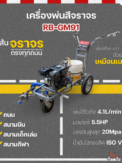 RUBY SHOP ตีเส้นจราจรตรงทุกถนน เพียงใช้ #เครื่องพ่นสีจราจร RB-GM91