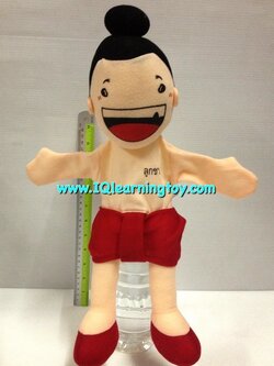 หุ่นมือ-ตุ๊กตาหุ่นมือรูปคน ลูกชาย งานหุ่นมือจากผ้าสำลี เพื่อประกอบการเรียนรู้ เรื่องบุคคลในครอบครัว ส่งฟรี