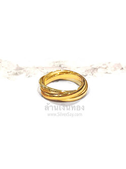 แหวนทรีนิตี้ Trinity สามวงคล้องกัน/3 มม./สีทองคำ22k/แหวนผู้หญิง/แหวนผู้ชาย/Unisex