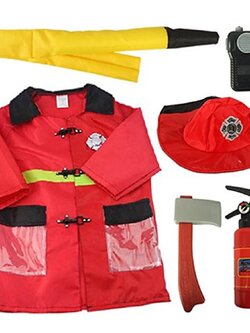 ชุดแต่งกายอาชีพนักดับเพลิง ใส่ได้ทั้งเด็กชายและเด็กหญิง มาพร้อมหมวก และอุปกรณ์งานช่างต่างๆ ส่งฟรี
