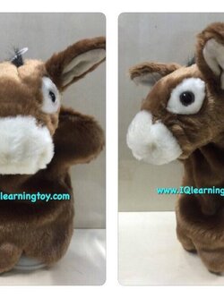 หุ่นมือรูปลา Donkey หุ่นมือผ้าเนื้อนุ่ม ขยับแขนขาได้ ใช้เป็นสื่อการสอนเล่าาเรื่องให้สนุก เข้าใจและจดจำได้ง่ายส่งฟรี