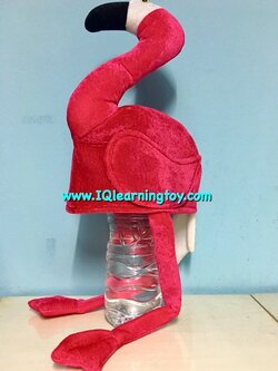 หุ่นสวมหัวรูปสัตว์-(หมวกสวมหัวรูปนกฟรามิงโก) หมวกนุ่มๆ ใช้เพื่อการสอนเล่าเรื่อง การละเล่น หรือเล่นเกมส์การศึกษา จัดส่งฟรี