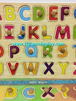 ของเล่นไม้ - ภาพตัดต่อพยัญชนะ ABC เพื่อเตรียมฝึกเขียน เป็นชุดพยัญชนะภาษาอังกฤษ A-Z แบบตัวเขียนใหญ่ สอนให้เข้าใจหลักการเขียนอย่างถูกต้อง ส่งฟรี