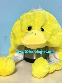 หุ่นสวมหัวรูปสัตว์-(หมวกสวมหัวรูปเป็ด) หมวกขนนุ่มๆ ใช้เพื่อการสอนเล่าเรื่อง การละเล่น หรือเล่นเกมส์การศึกษา จัดส่งฟรี