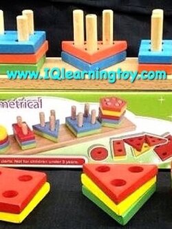 ของเล่นไม้- บล็อคไม้สวมหลัก รูปทรงเรขาคณิตพื้นฐาน 5 หลัก เรียนรู้เรื่องขนาด รูปทรง สี ฝึกสายตาให้สัมพันธ์กับมือ ฝึกสมาธิได้ดีค่ะ 2+ ส่งฟรีค่ะ