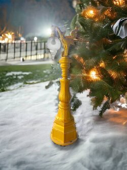 ไฟสนามหญ้าสวนกันน้ำกลางแจ้ง เหล็กอลูมิเนียม สูง 305 ซม. สีดำ