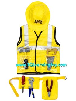 ชุดแต่งกายอาชีพวิศวกรน้อย ใส่ได้ทั้งเด็กชายและเด็กหญิง มาพร้อมหมวกวิศวกร และอุปกรณ์งานช่างต่างๆ ส่งฟรี