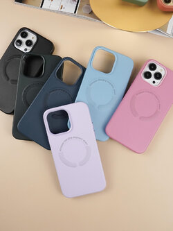 เคสโทรศัพท์ iPhone เคสหนัง สีพื้น กำมะหยี่ เคสแม่เหล็กชาร์จไร้สาย สำหรับ14ProMax/13ProMax/12ProMax