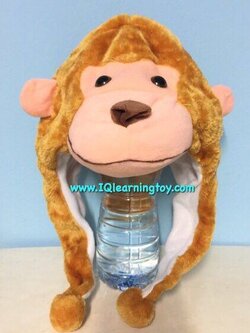 หุ่นสวมหัวรูปสัตว์-(หมวกสวมหัวรูปลิง) หมวกขนนุ่มๆ ใช้เพื่อการสอนเล่าเรื่อง การละเล่น หรือเล่นเกมส์การศึกษา จัดส่งฟรี