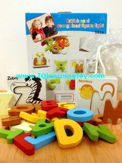 ของเล่นไม้- ABC- จับคู่พยัญชนะกับแผ่นคำศัพท์ A-Z สอนให้เด็กฝึกภาษาและจดจำคำศัพท์ได้ง่ายขึ้น ( 3+) จัดส่งฟรีค่ะ
