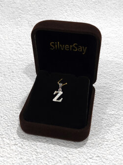 จี้อักษร Z ฝังเพชรสวิสแถว