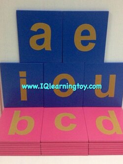 มอนเตสซอรี่-ชุดบัตรพยัญชนะกระดาษทรายสอนภาษาอังกฤษ a-z (แผ่นไม้อักษรทราย)26 แผ่นพร้อมกล่องไม้เก็บ ให้เข้าใจพื้นฐานการเรียนรู้โดยใช้ประสาทสัมผัส ส่งฟรี