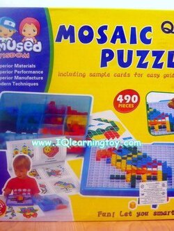 Mosaic Puzzle ตัวต่อโมเสกสร้างภาพ 490 ชิ้น มาพร้อมกรอบภาพและกล่องเก็บอุปกรณ์ ฝึกพัฒนาการกล้ามเนื้อมือ ฝึกการเรียนรู้เรื่องสี ฝึกสมาธิได้ดีส่งฟรี