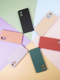 เคสโทรศัพท์ OPPO เคสสีพื้น ซิลิโคน คลุมเลนส์กล้อง สำหรับOPPO Reno7z