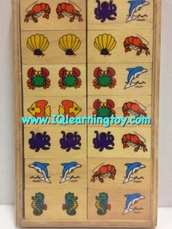 โดมิโนภาพสัตว์ทะเลต่างๆ เพื่อให้เด็กได้เรียนรู้ จดจำ และเข้าใจลักษณะเฉพาะของสัตว์ทะเลชนิดต่างๆ ได้เรียงลำดับความคิด ฝึกกล้ามเนื้อมือ ฝึกสมาธิ ส่งฟรี