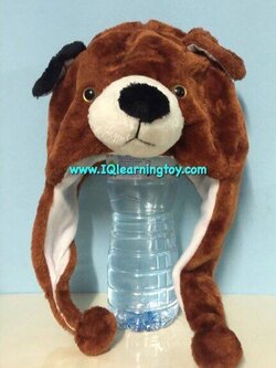 หุ่นสวมหัวรูปสัตว์-(หมวกสวมหัวรูปหมี) หมวกขนนุ่มๆ ใช้เพื่อการสอนเล่าเรื่อง การละเล่น หรือเล่นเกมส์การศึกษา จัดส่งฟรี