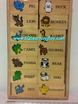 โดมิโนสัตว์คำศัพท์ภาษาอังกฤษ เพื่อให้เด็กได้เรียนรู้ จดจำ และเข้าใจความสัมพันธ์ของภาพและคำศัพท์ ได้เรียงลำดับความคิด