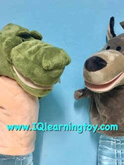 ชุดหุ่นมือเล่านิทานเรื่องจระเข้กับสุนัขจิ้งจอก เสริมสร้างจินตนาการได้ดี งานผ้าเนื้อนุ่ม สีสวย ส่งฟรี