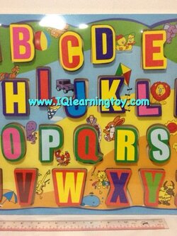 ของเล่นไม้ - จิ๊กซอว์ไม้ ABC (ชุดตัดต่อ ABC) สอนให้เด็กๆเรียนรู้จักพยัญชนะภาษาอังกฤษตั้งแต่ A-Z พร้อมภาพคำศัพท์สีสันสวยงาม ช่วยให้จำง่ายค่ะ ส่งฟรี