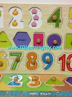 ของเล่นไม้ - ภาพตัดต่อตัวเลข 1 - 10 พร้อมรูปทรงต่างๆ เพื่อเตรียมความพร้อมเรื่องการฝึกเขียน ตัวเลขพื้นฐาน 1 - 10 ให้ได้อย่างถูกต้อง (จัดส่งฟรีค่ะ)