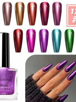 สีทาเล็บเมทัลลิค Metallic สีทาเล็บกระจก ไม่ต้องอบ แบรนด์Misscheering 7.5ml