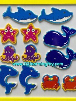 ารสอนชุดจับคู่สัตว์ในฟาร์มติดแม่เหล็ก ประกอบด้วยชุดสัตว์ทะเลต่างๆ ได้แก่ ปลาฉลาม โลมา วาฬ ปู ปลาหมึก ปลาดาว พร้อมกล่องพลาสติกเก็บ ส่งฟรี