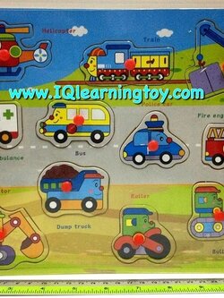 ของเล่นไม้  จิ๊กซอว์ไม้ /ภาพตัดต่อยานพาหนะ สอนคำศัพท์ภาษาอังกฤษ เรื่องยานพาหนะต่างๆที่แตกต่างกัน ส่งฟรี