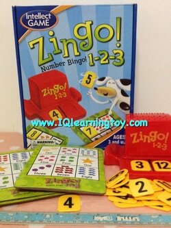 Zingo! 1-2-3 Number Bingo! ฝึกการเรียนรู้และเข้าใจเรื่องจำนวนนับ ฝึกสายตา และความคิดให้ประสานกัน การตั้งสติ และตื่นตัวตลอดเวลา ทำให้เกิดความสนุกสนาน ม