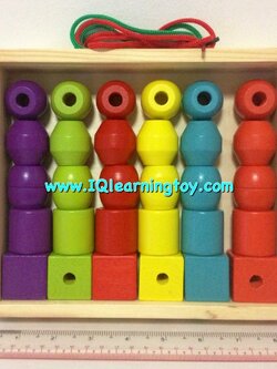 ของเล่นร้อยเชือกรูปทรงไม้ สามมิติ หลากสีหลายทรง ฝึกกล้ามเนื้อมือและสมาธิของเด็ก เรียนรู้เรื่องสีและรูปทรงต่างๆ ฝึกสมอง ส่งฟรี