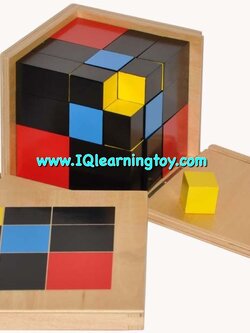 Montessori-กล่องลูกบาศก์ไตรนอร์เมียว Trinomial สอนการเรียนรู้เรื่องสี และ Pattern การฝึกความคิดอย่างเป็นระบบ สังเกต จดจำ ฝึกสมาธิ ส่งฟรี