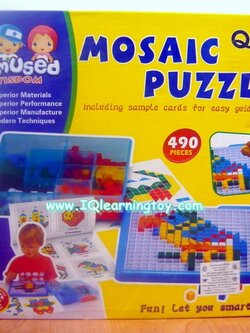 Mosaic-Puzzle-ตัวต่อโมเสค 490ชิ้น มาพร้อมกล่องเก็บอุปกรณ์ กระตุ้นความคิดสร้างสรร สำหรับเด็ก 3 + จัดส่งฟรีค่ะ
