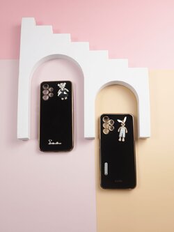 เคสโทรศัพท์ Samsung เคสซิลิโคน เงาขอบทอง ตัวการ์ตูน3D คลุมเลนส์กล้อง สำหรับSS A13