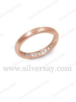 แหวนแก้เคล็ดซ่อนเพชรเก้าเม็ด/คลาสสิค-วงบาง/แลขนแมว/สีทองชมพู