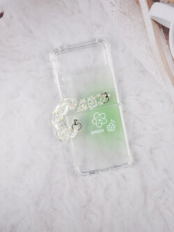 เคสโทรศัพท์ Samsung City Dog Z Flip3 5G เคสใสTPU พร้อมสายคล้องมือ