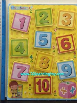 ภาพตัดต่อชุดตัวเลข 1-10 สอนการเล่นจับคู่ตัวเลขที่เหมือนกัน สำหรับเด็กเล็กแล้วเป็นการฝึกการสังเกต การเรียนรู้เรื่องสี และรูปลักษณ์ความแตกต่างของตัวเลข