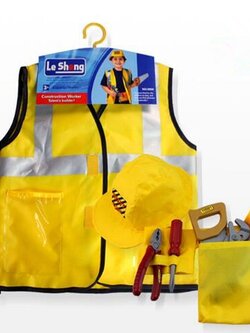 ชุดแต่งกายอาชีพวิศวกรน้อย ใส่ได้ทั้งเด็กชายและเด็กหญิง มาพร้อมหมวกวิศวกร และอุปกรณ์งานช่างต่างๆ ส่งฟรี