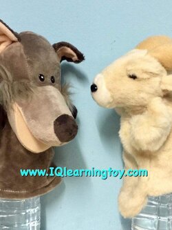 ชุดหุ่นมือเล่านิทานเรื่องหมาป่ากับแพะ เสริมสร้างจินตนาการได้ดี งานผ้าเนื้อนุ่ม สีสวย ส่งฟรี