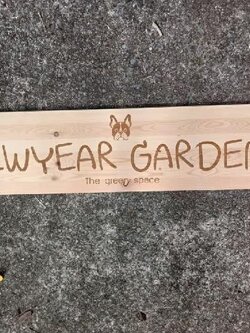 งานป้ายไม้ cnc ฉลุอักษร