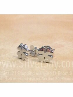 ต่างหูใบโคลเวอร์ Clover 4/แบบเกลี้ยง