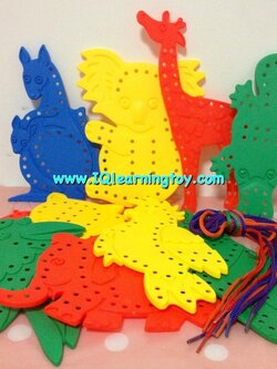 Roap-10 Animals - ของเล่นร้อยเชือกรูปสัตว์ต่างๆ 1 ชุดมี 10 ภาพเพื่อฝึกสมาธิ และเสริมพัฒนาการกล้ามเนื้อมือและนิ้ว+สายตาให้สัมพันธ์กัน จัดส่งฟรี