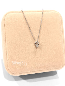 จี้จิ๋วฝังเพชรสวิส 3 มม. ร้อยสร้อยผ่านในตัว