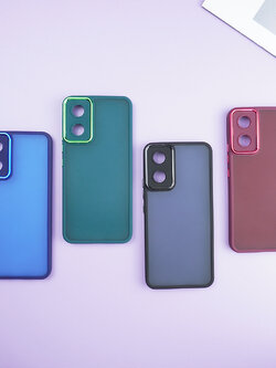 เคสโทรศัพท์ Samsung Vivo เคสหลังขุ่น ขอบสี ขอบนิ่มหลังแข็ง กันกระแทก สำหรับVivo Y02s/V25 และ Samsung A04s