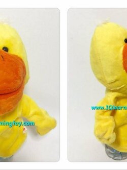 หุ่นมือหัวสัตว์ รูปเป็ด ขยับปากได้ ขนนุ่มมาก ส่งฟรี