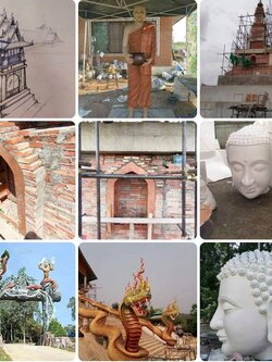 ออกแบบก่อสร้างวัด โทร 061-1476494 ซ่อมแซมวัด หลังคาพระอุโบสถ ประตูโขง หอระฆัง เมรุเผาศพ ศาลาการเปรียญ