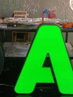 งานป้ายอักษรซิงค์ไฟออกหน้า